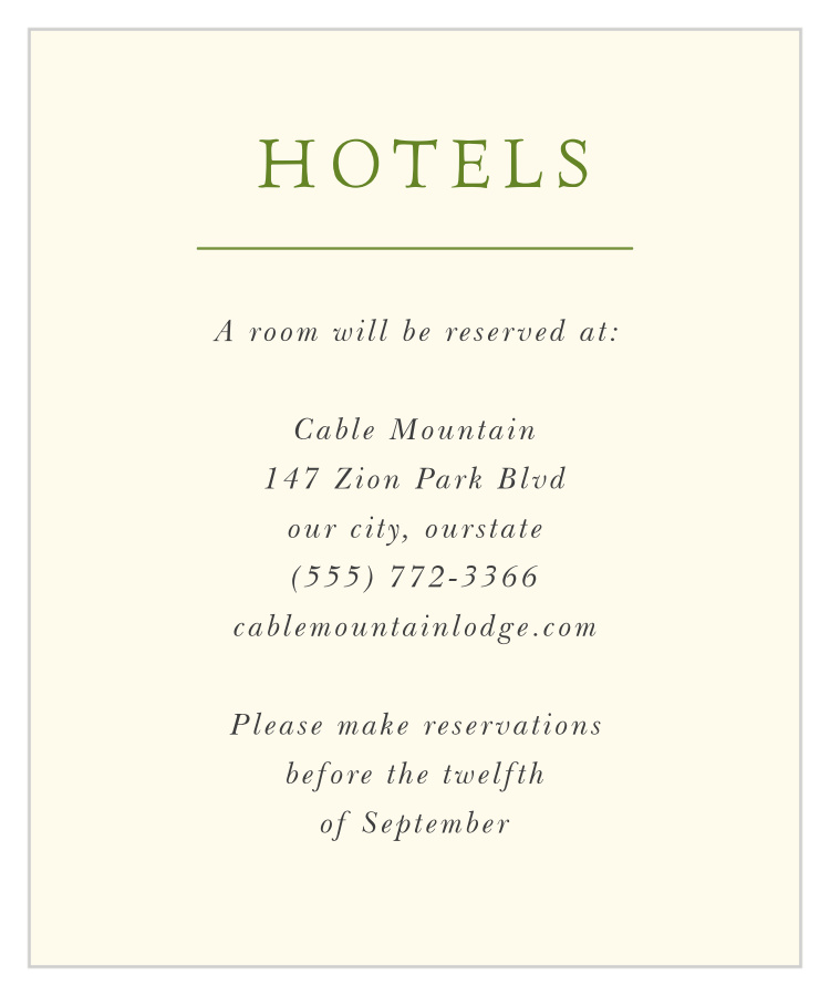 Celtic Knot Accommodation Cards