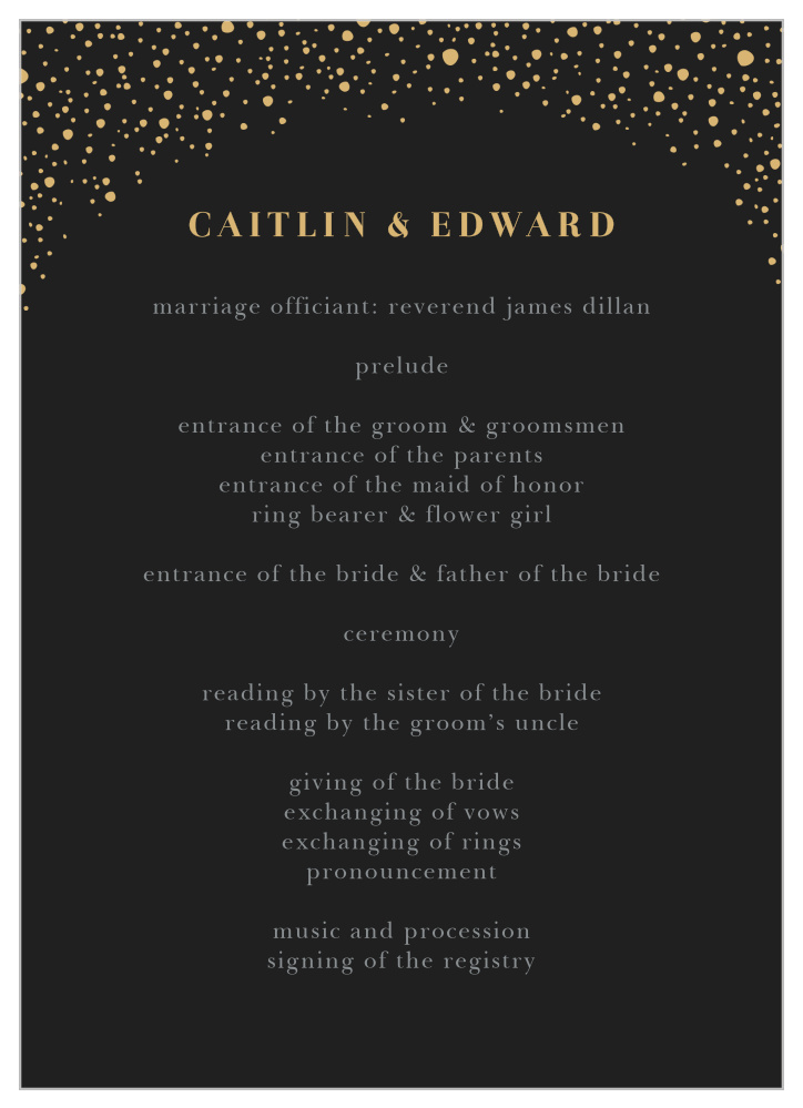 Gothic Halloween Wedding Programs