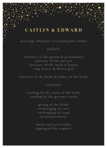 Gothic Halloween Wedding Programs