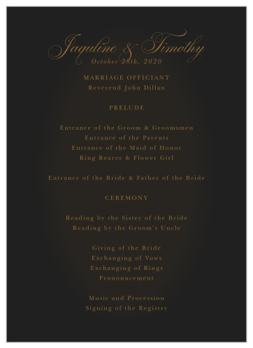Vintage Dracula Wedding Programs