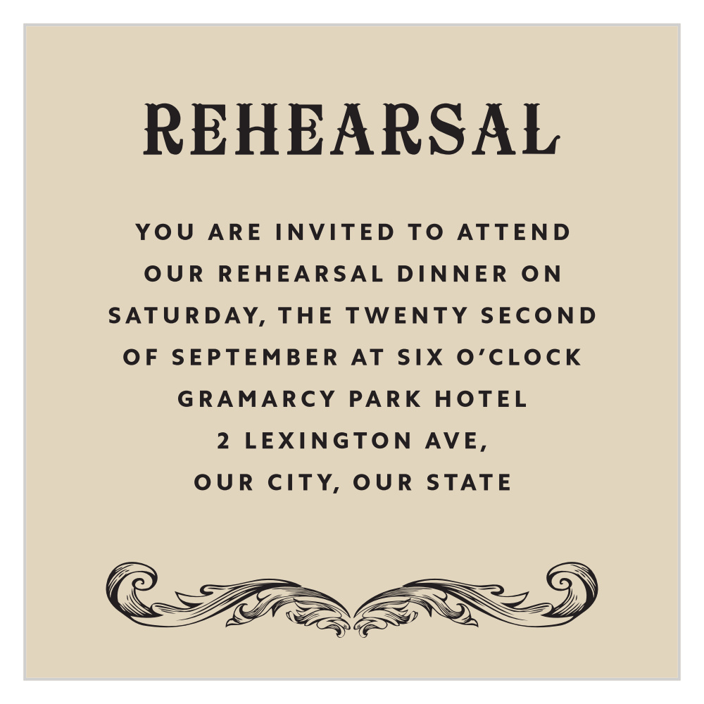 Victorian Type Rehearsal Cards