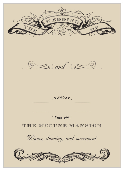 Our Victorian Type Wedding Invitations have the antique, classic look that you've been searching for. 