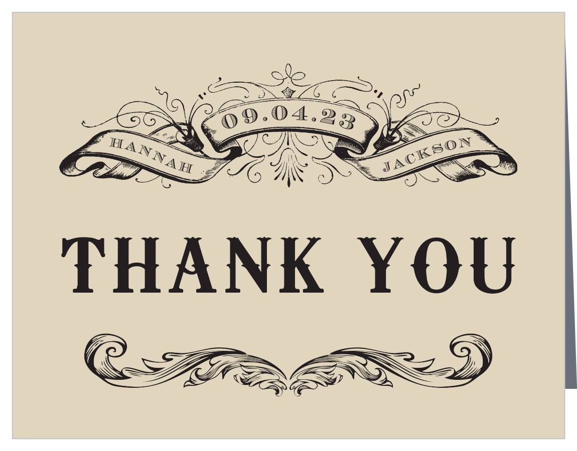 Victorian Type Wedding Thank You Cards