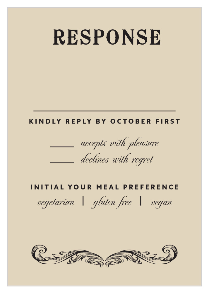 Victorian Type Response Cards