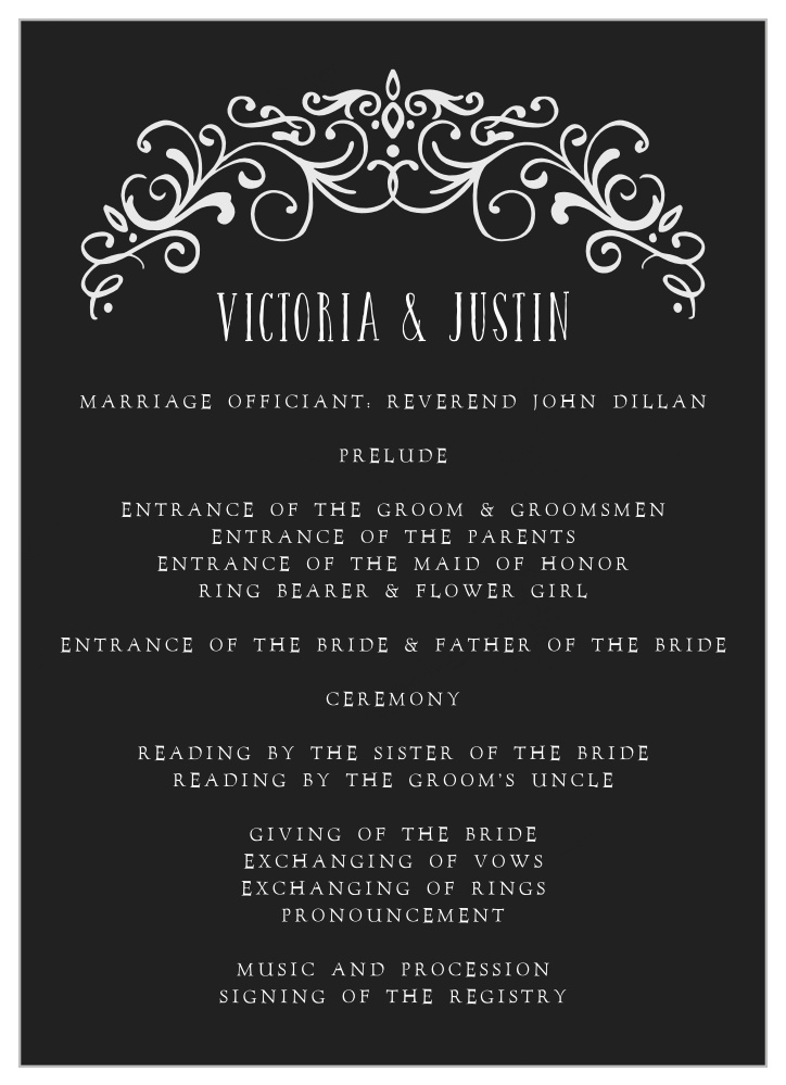 Gothic Magic Wedding Programs