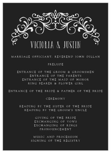 Gothic Magic Wedding Programs