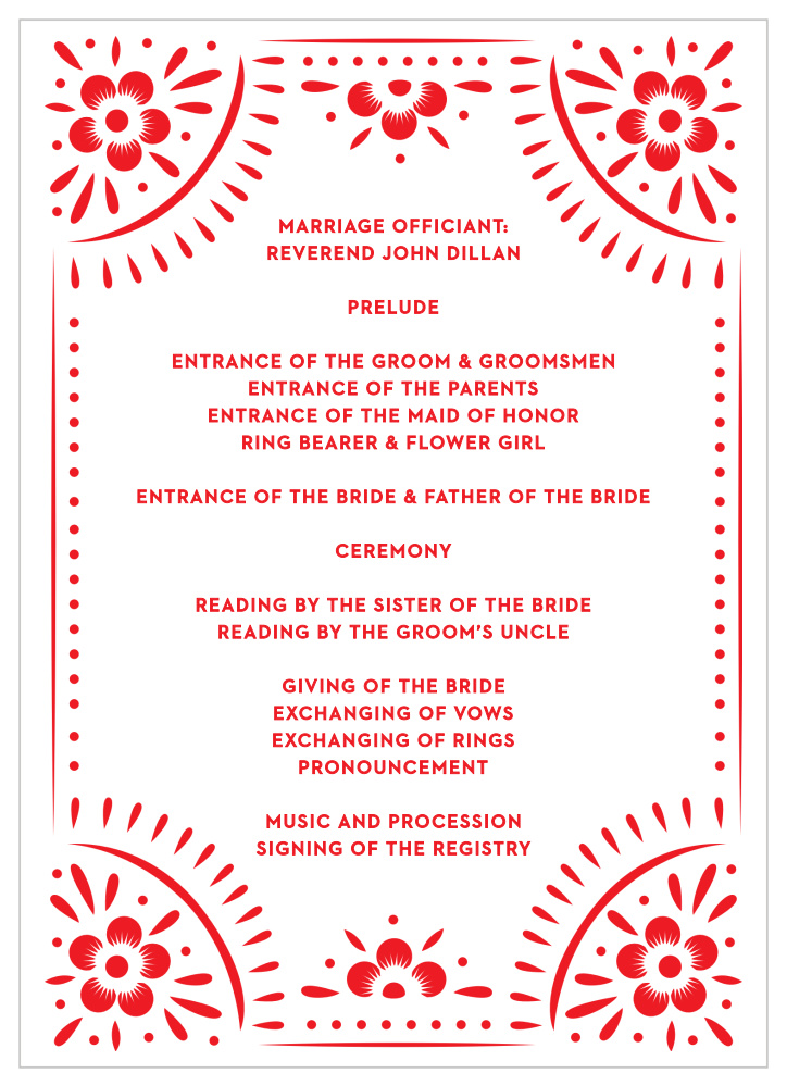 Papel Party Wedding Programs