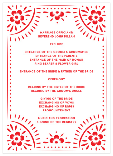 Papel Party Wedding Programs
