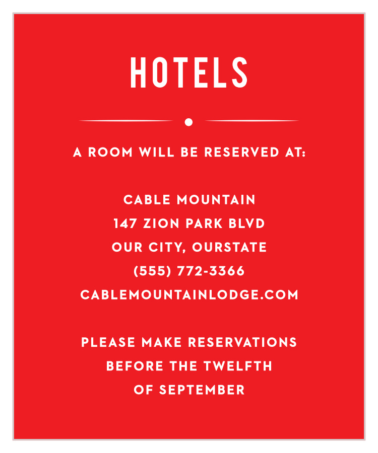 Papel Party Accommodation Cards