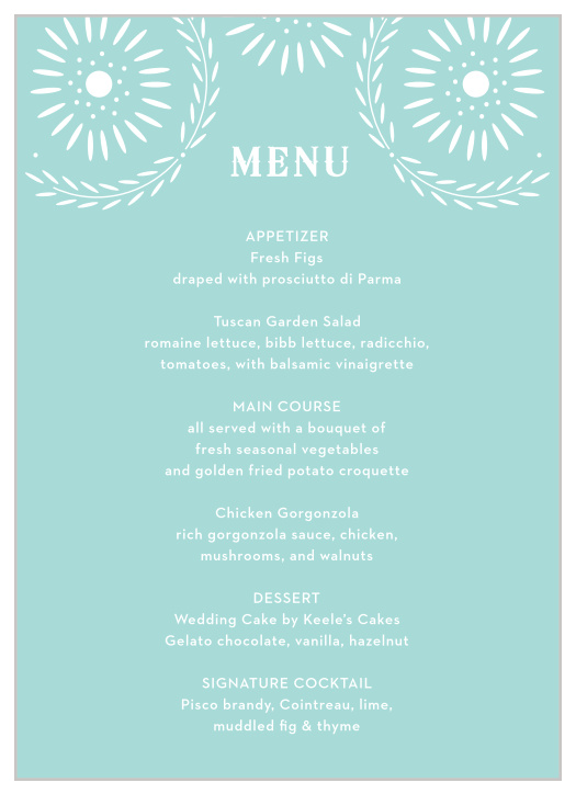 Papel Confetti Wedding Menus