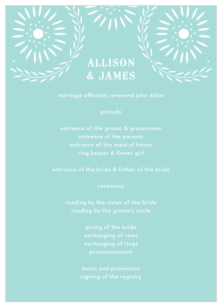 Papel Confetti Wedding Programs