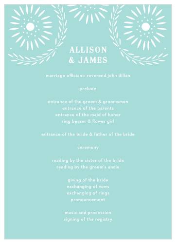 Papel Confetti Wedding Programs