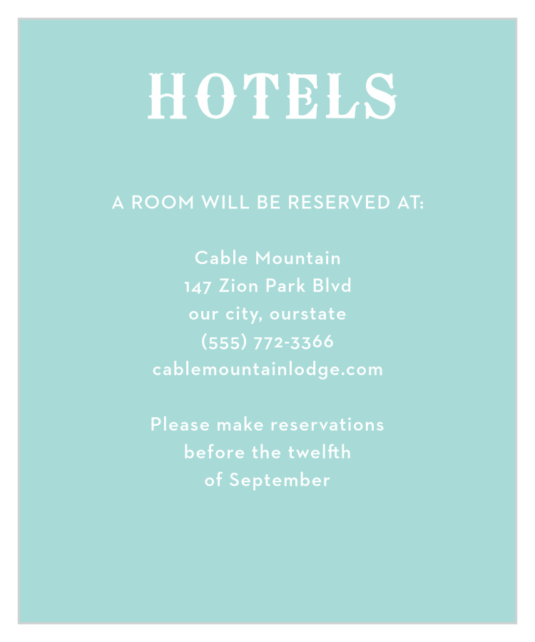 Papel Confetti Accommodation Cards