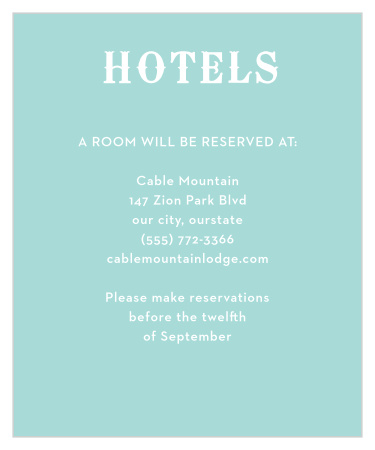 Papel Confetti Accommodation Cards