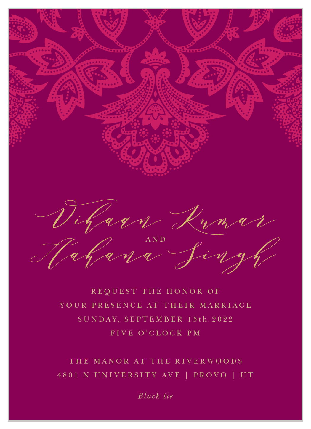 Indian Henna Wedding Invitations