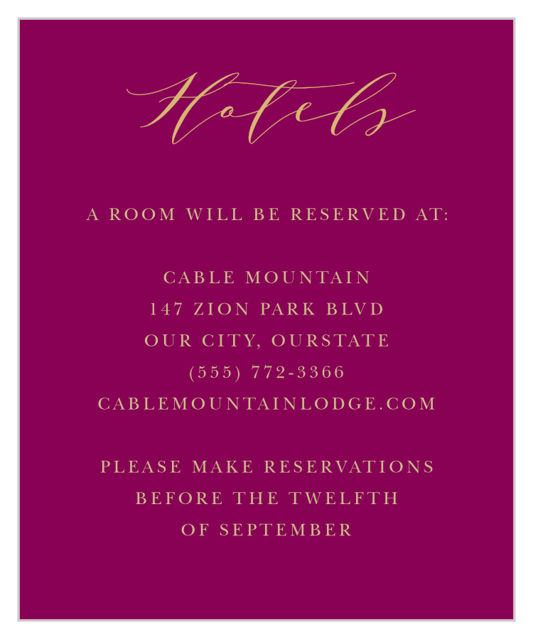Indian Henna Accommodation Cards