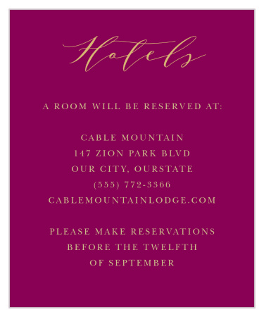 Indian Henna Accommodation Cards