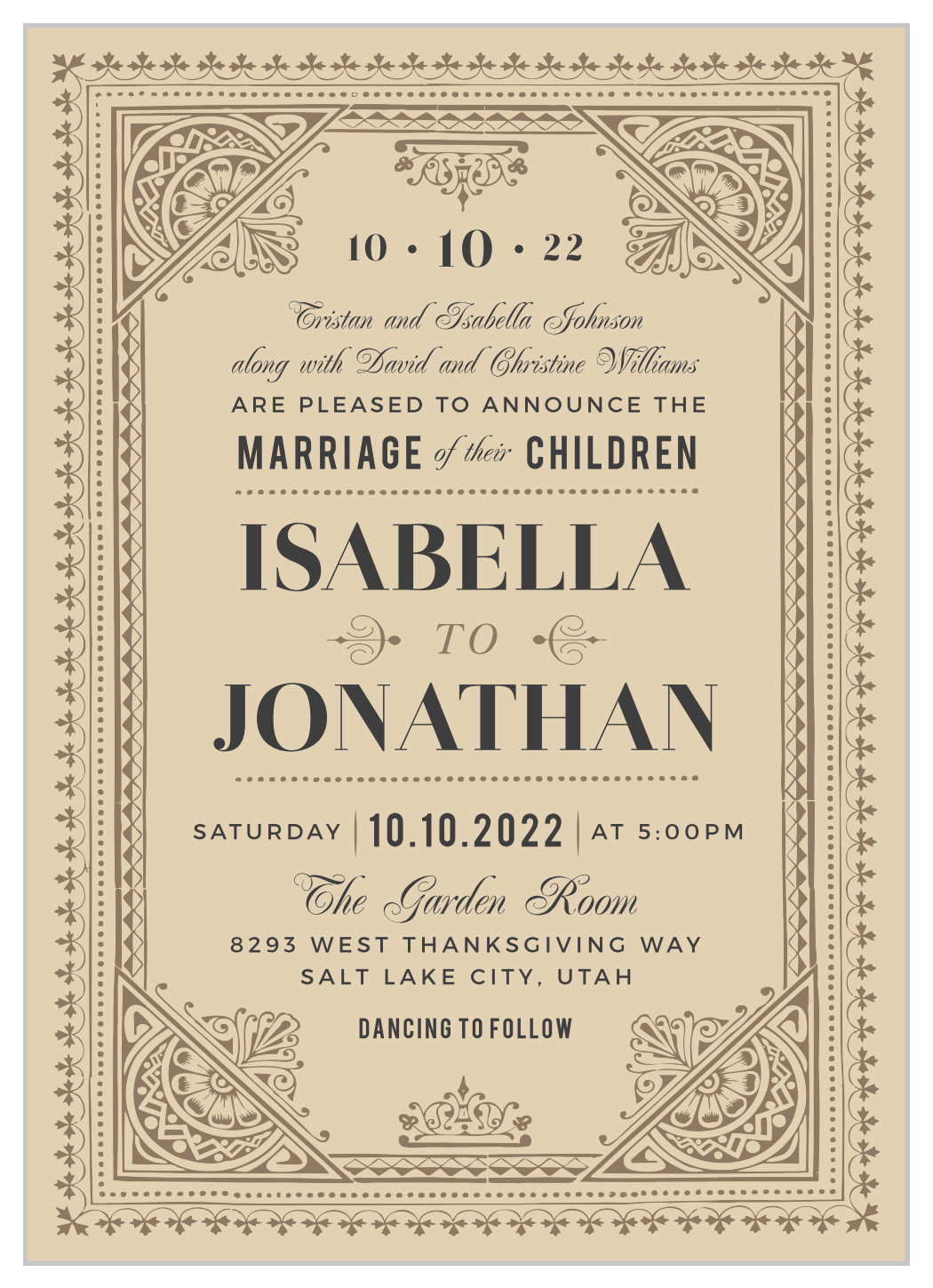 Vintage Admission Wedding Invitations