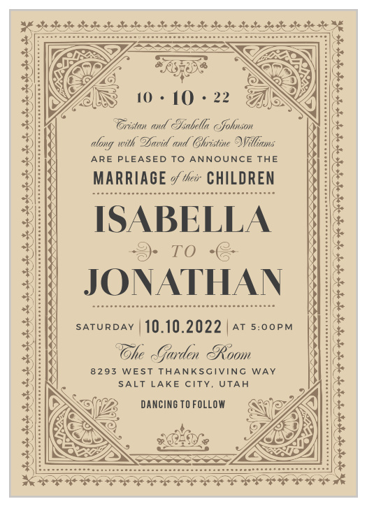 Vintage Admission Wedding Invitations