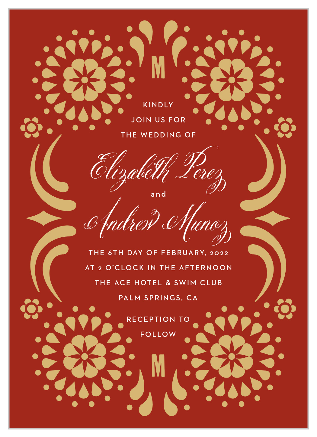 Spanish Garden Wedding Invitations