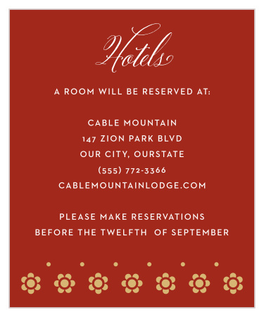 Spanish Garden Accommodation Cards