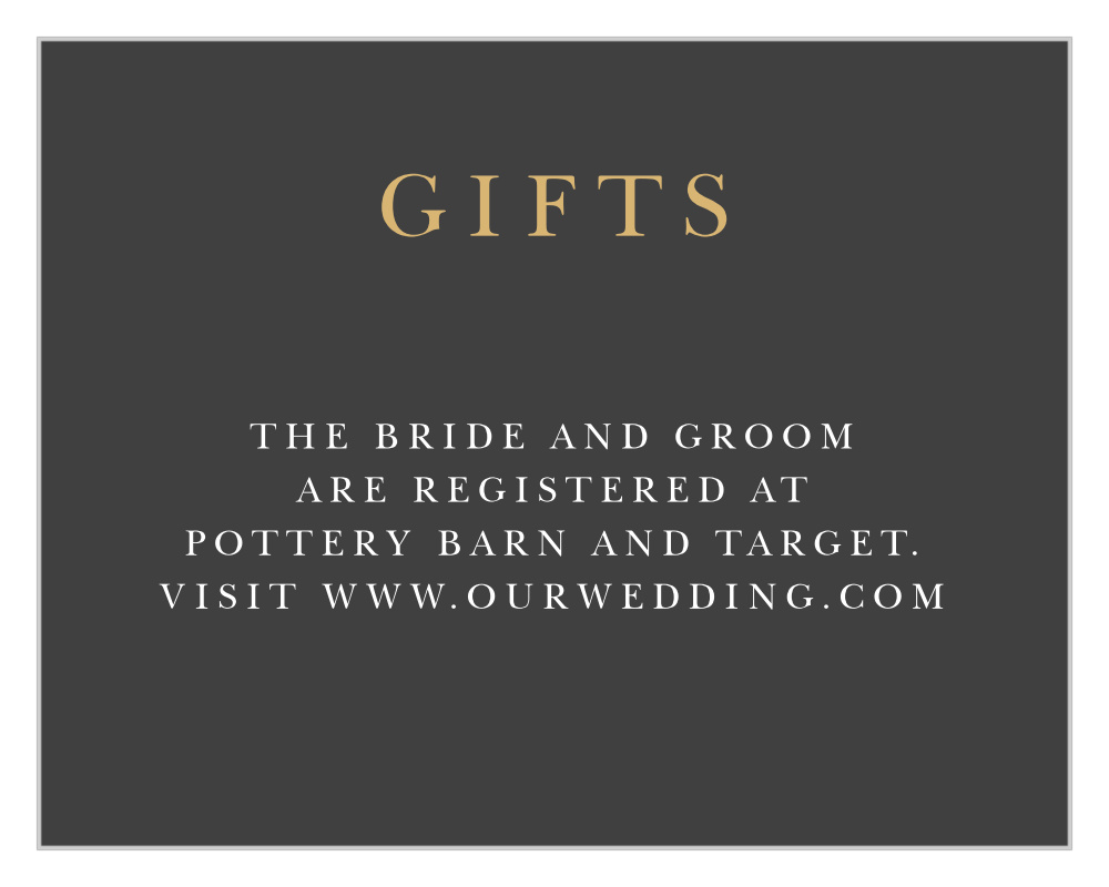 Dark Monogram Registry Cards