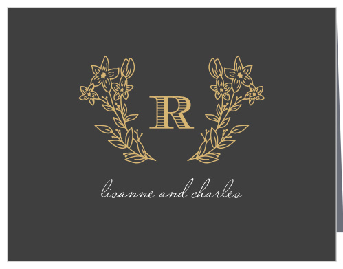 Dark Monogram Wedding Thank You Cards