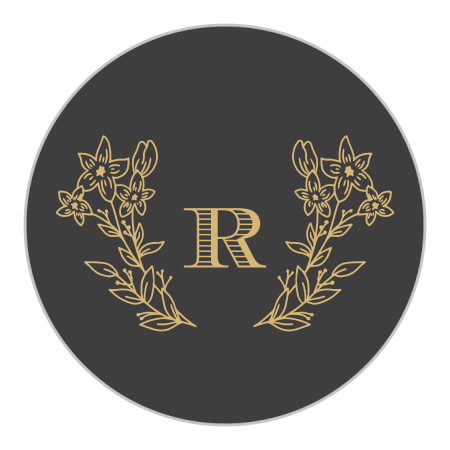 Dark Monogram Wedding Stickers