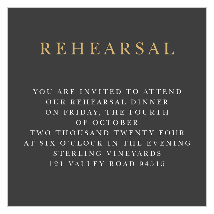 Dark Monogram Rehearsal Cards