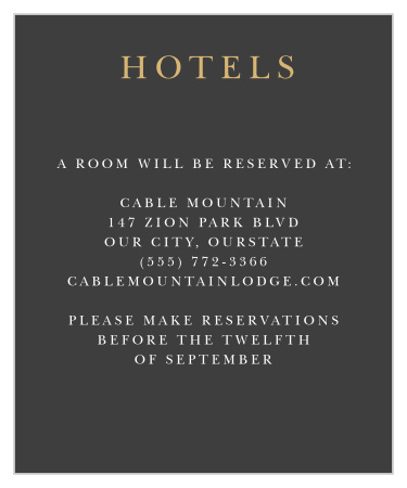 Dark Monogram Accommodation Cards