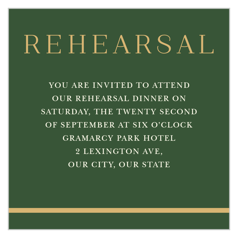 Emerald Border Rehearsal Cards