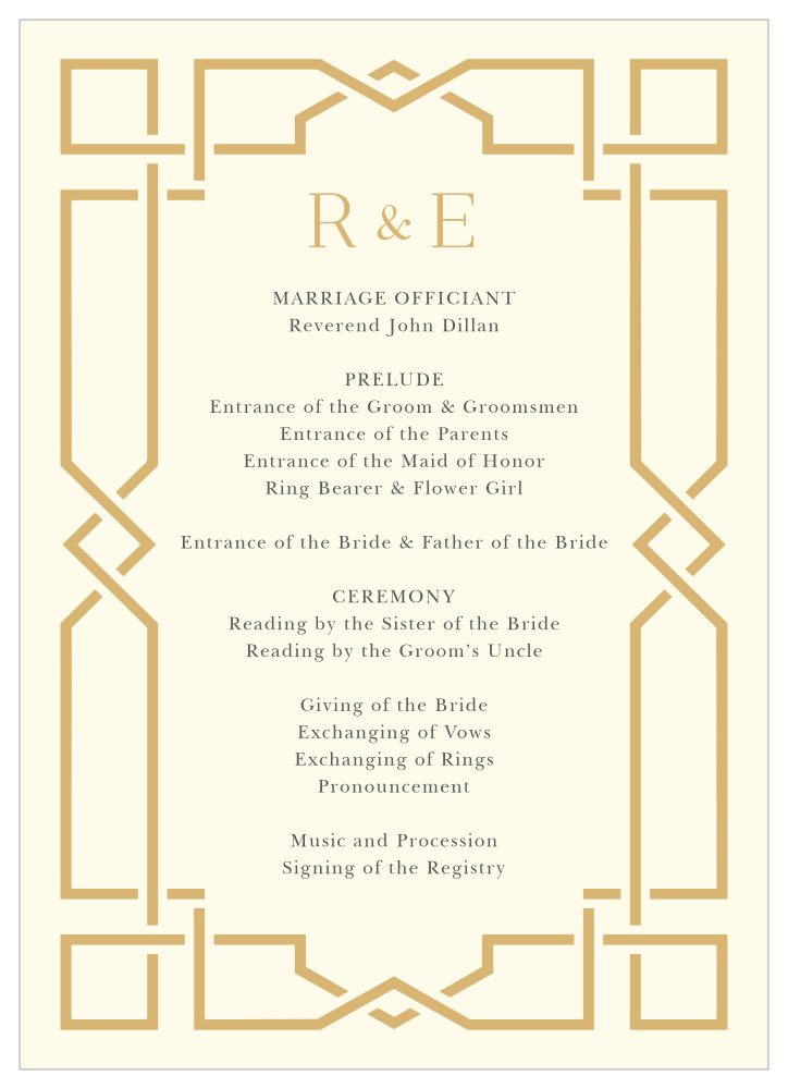 Emerald Border Wedding Programs