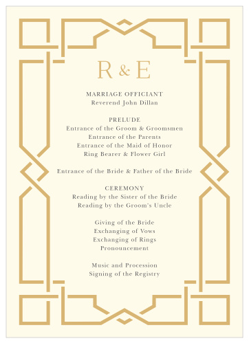 Emerald Border Wedding Programs