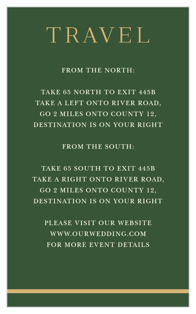 Emerald Border Direction Cards