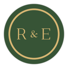 Emerald Border Wedding Stickers utilize the same mixture of bright, shining gold-foil and deep, emerald-green background color to decorate your wedding. Seal envelopes, adorn stationery, and save them as little mementos of your big day!