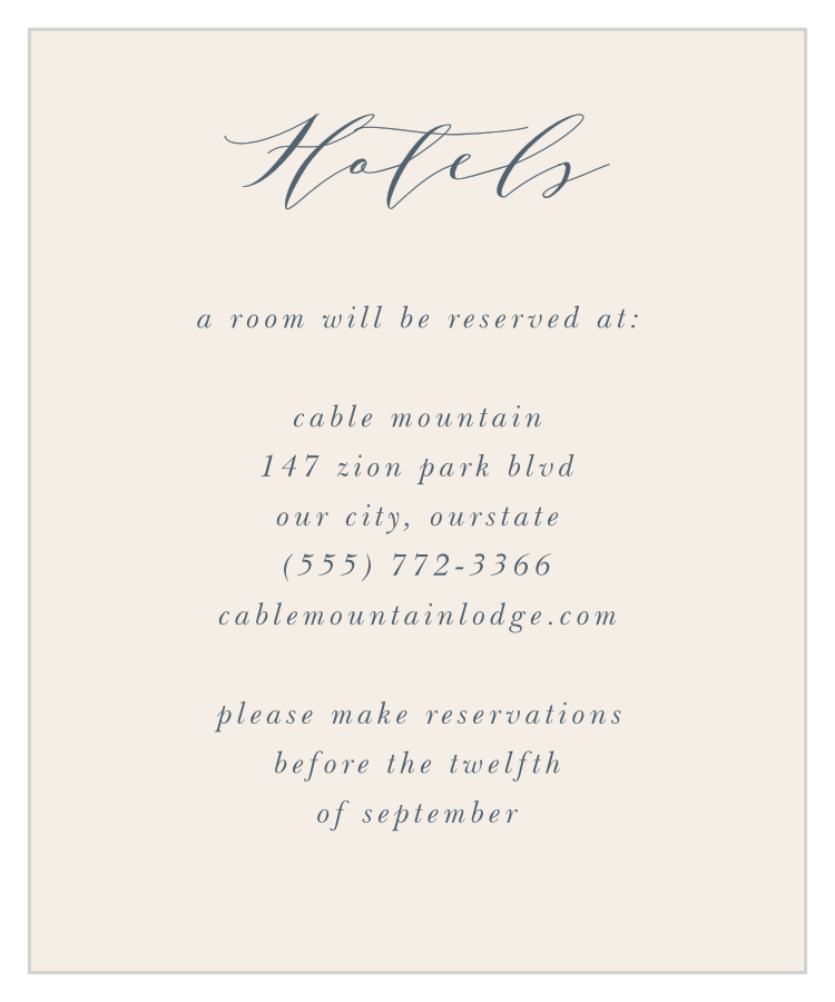 Woodland Monogram Accommodation Cards