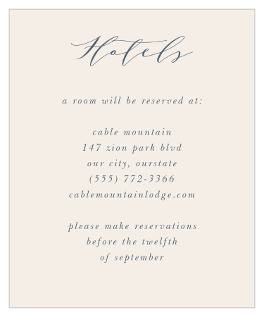 Woodland Monogram Accommodation Cards