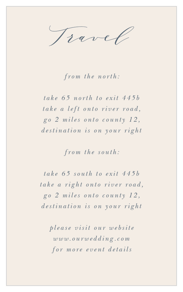 Woodland Monogram Direction Cards