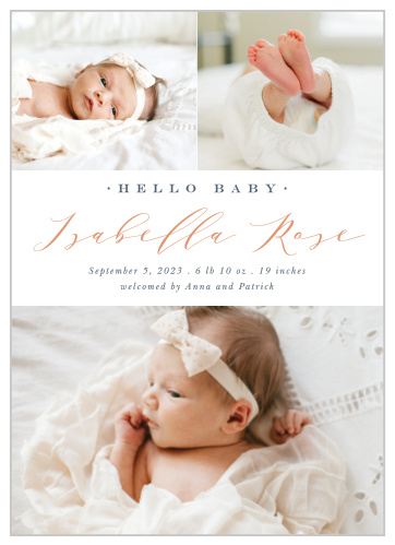 Show off the newest member of your family with the rest of the world with our Hello Baby Banner Birth Announcements!
