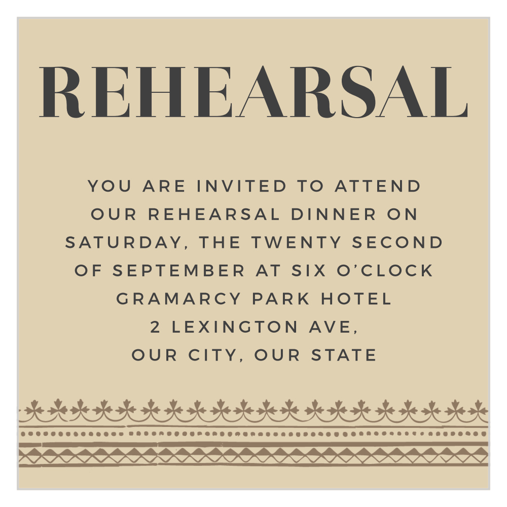 Vintage Admission Rehearsal Cards