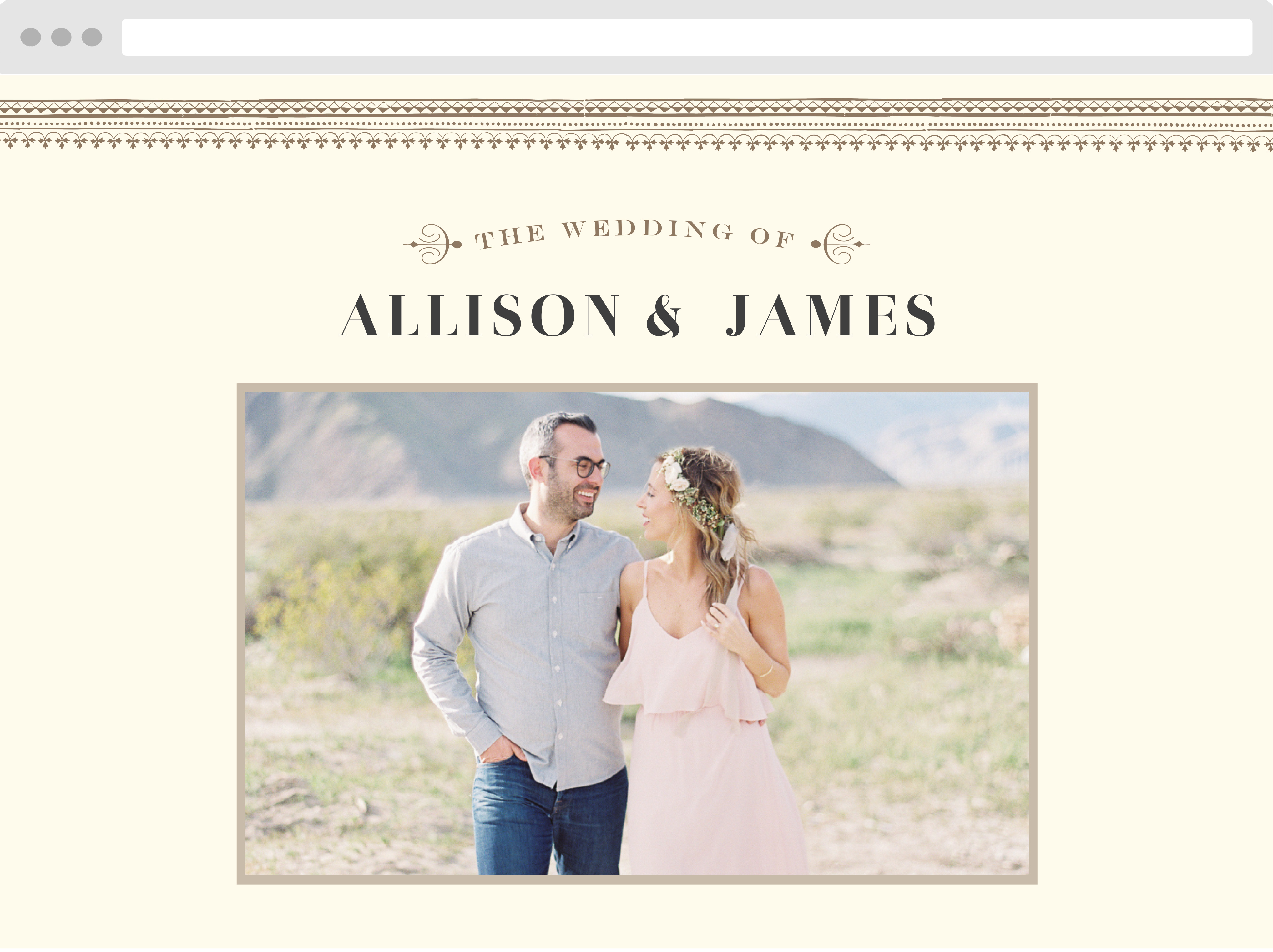Vintage Admission Wedding Website
