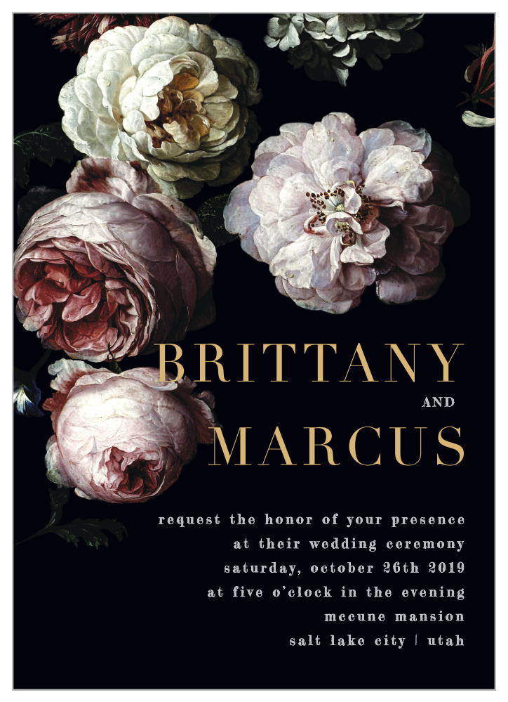Moody Florals Wedding Invitations