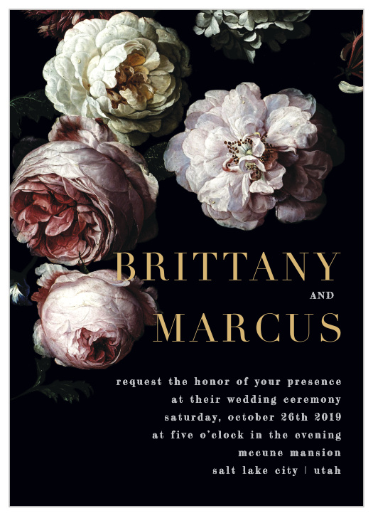 Moody Florals Wedding Invitations