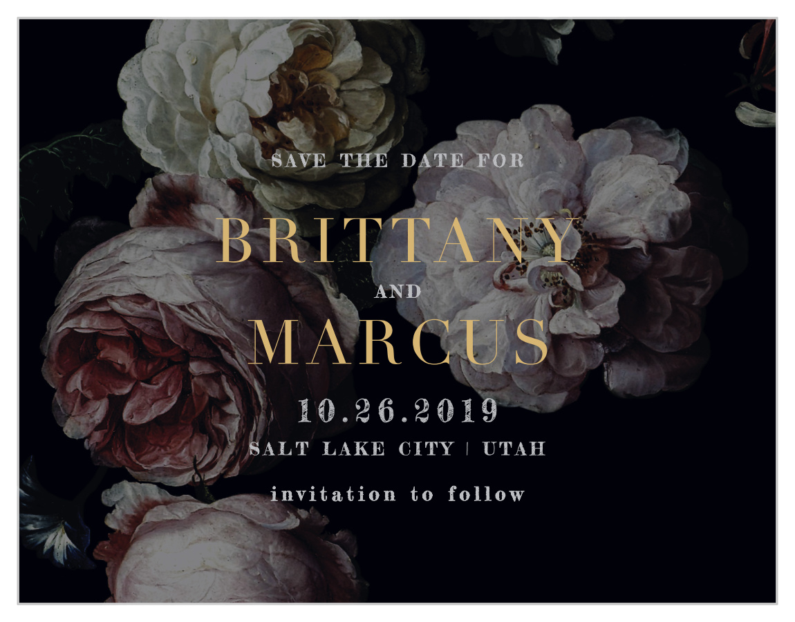 Moody Florals Save-the-Date Magnets