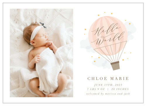 Inform friends and family of your new bundle of joy with our Welcome Baby Girl Birth Announcements.