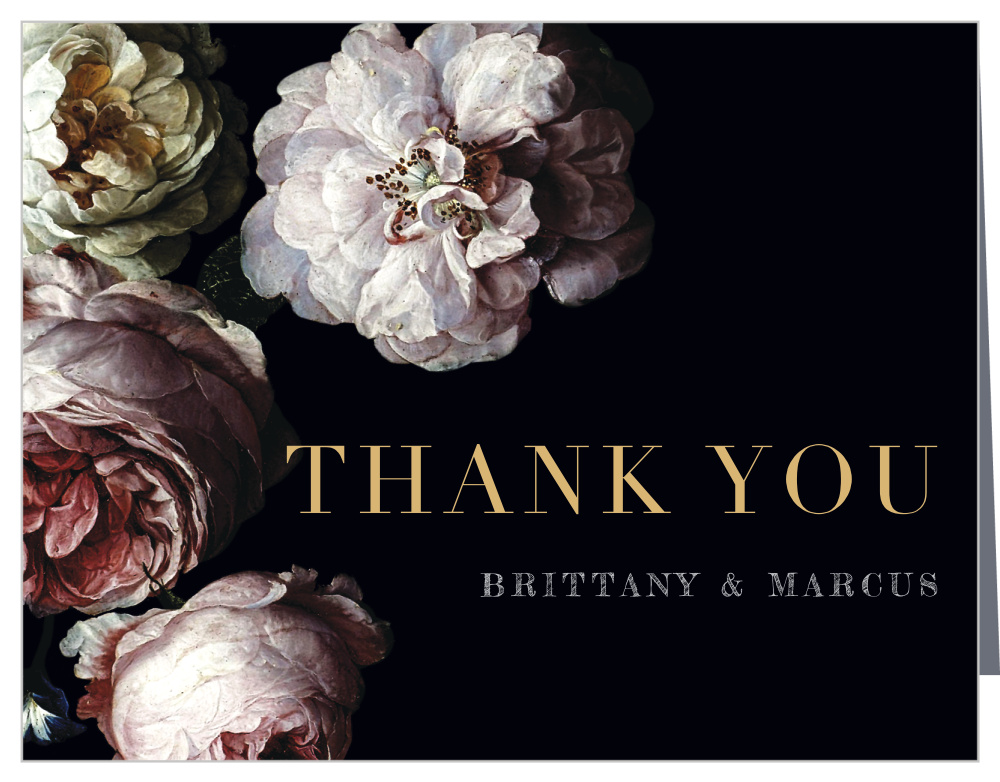 Moody Florals Wedding Thank You Cards