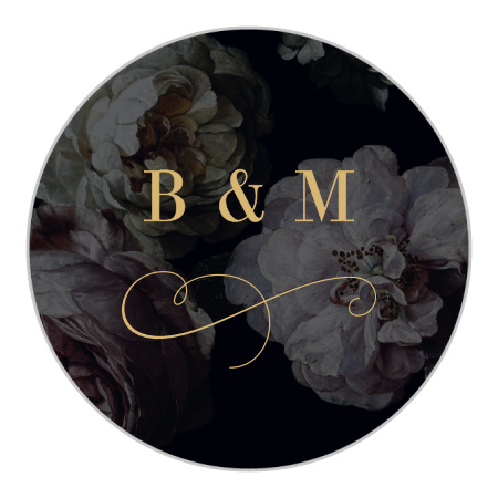 Moody Florals Wedding Stickers