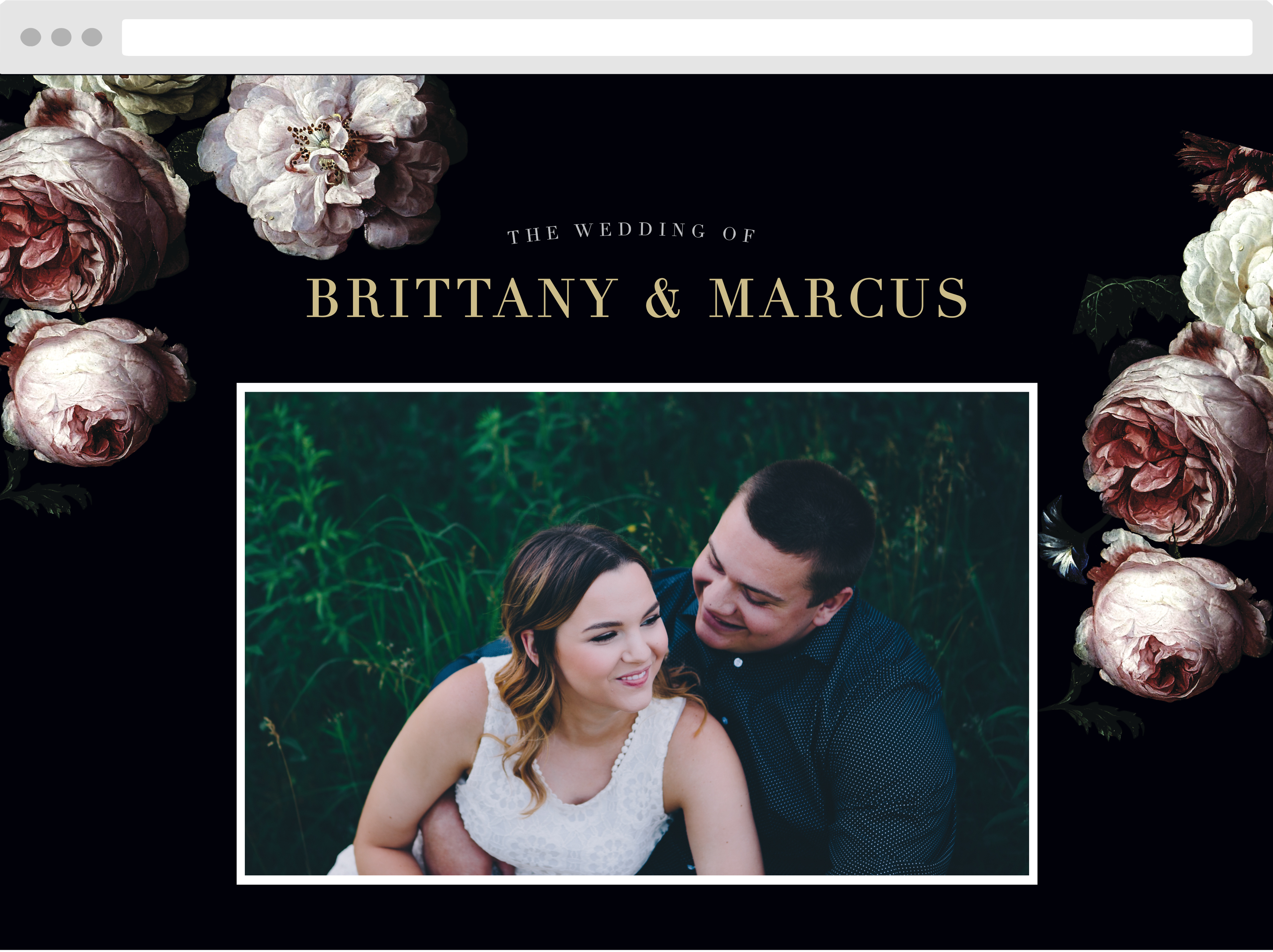 Moody Florals Wedding Website