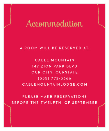 Indian Sunset Accommodation Cards