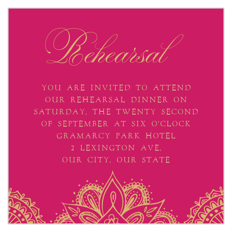 Hindu Celebration Rehearsal Cards